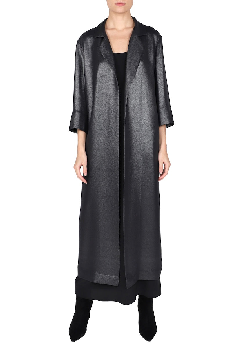 silk dress coat Blue Wool & Silk Dress Women's Coat | Structured Raised Neckline | Astor Collection