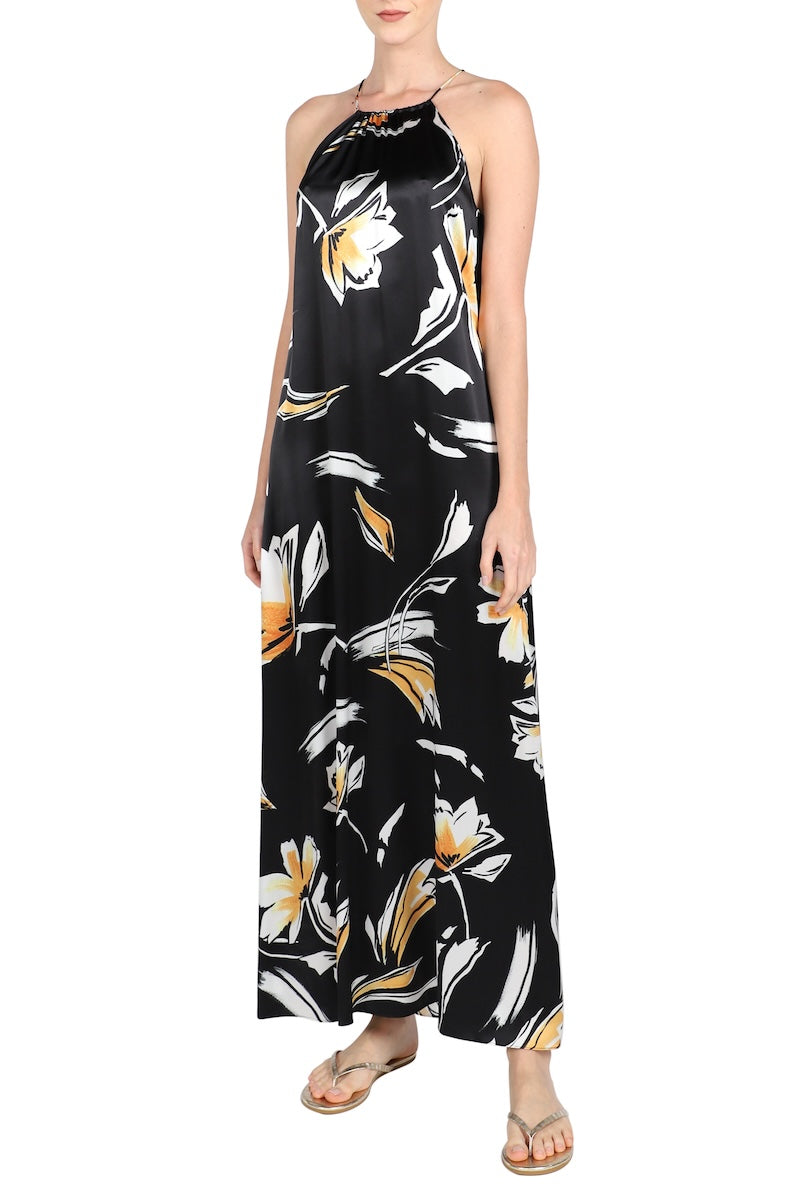 knee length dresses for ladies Anita Maxi Dress — Green Multi Floral Chiffon main image 1