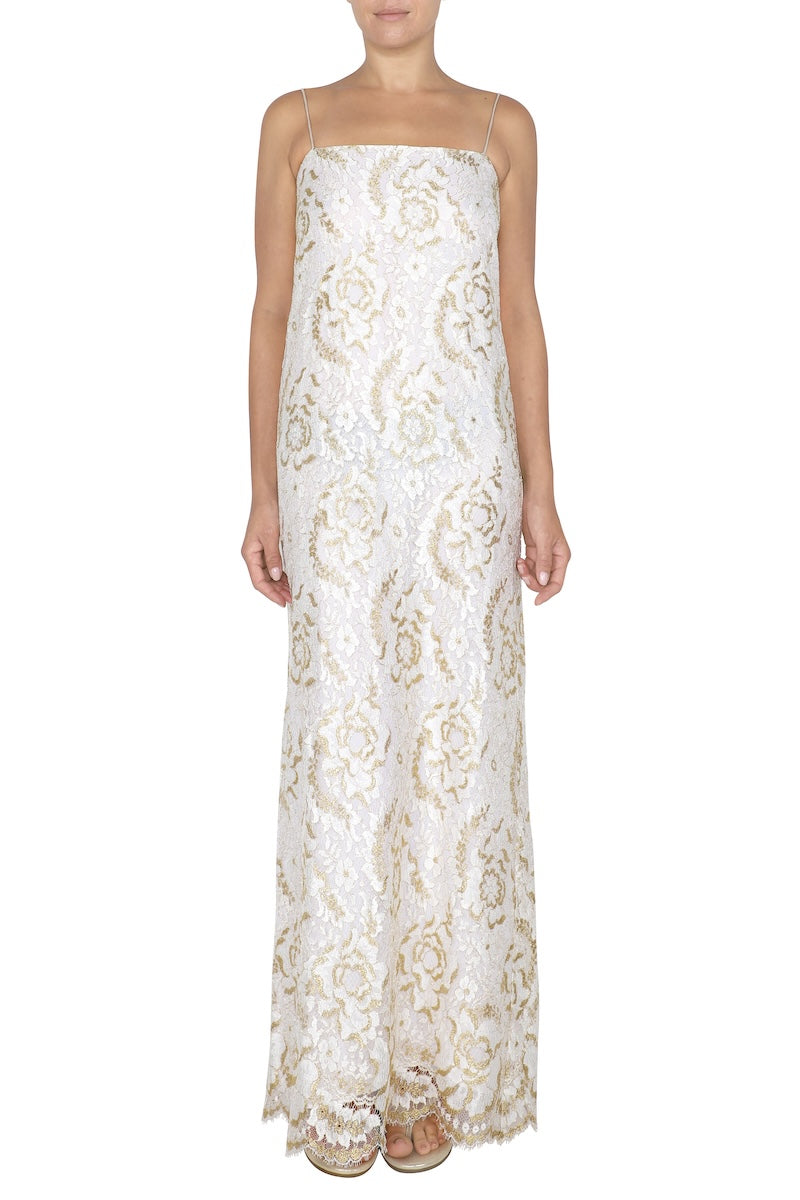 Metallic Lace Cami Dress
