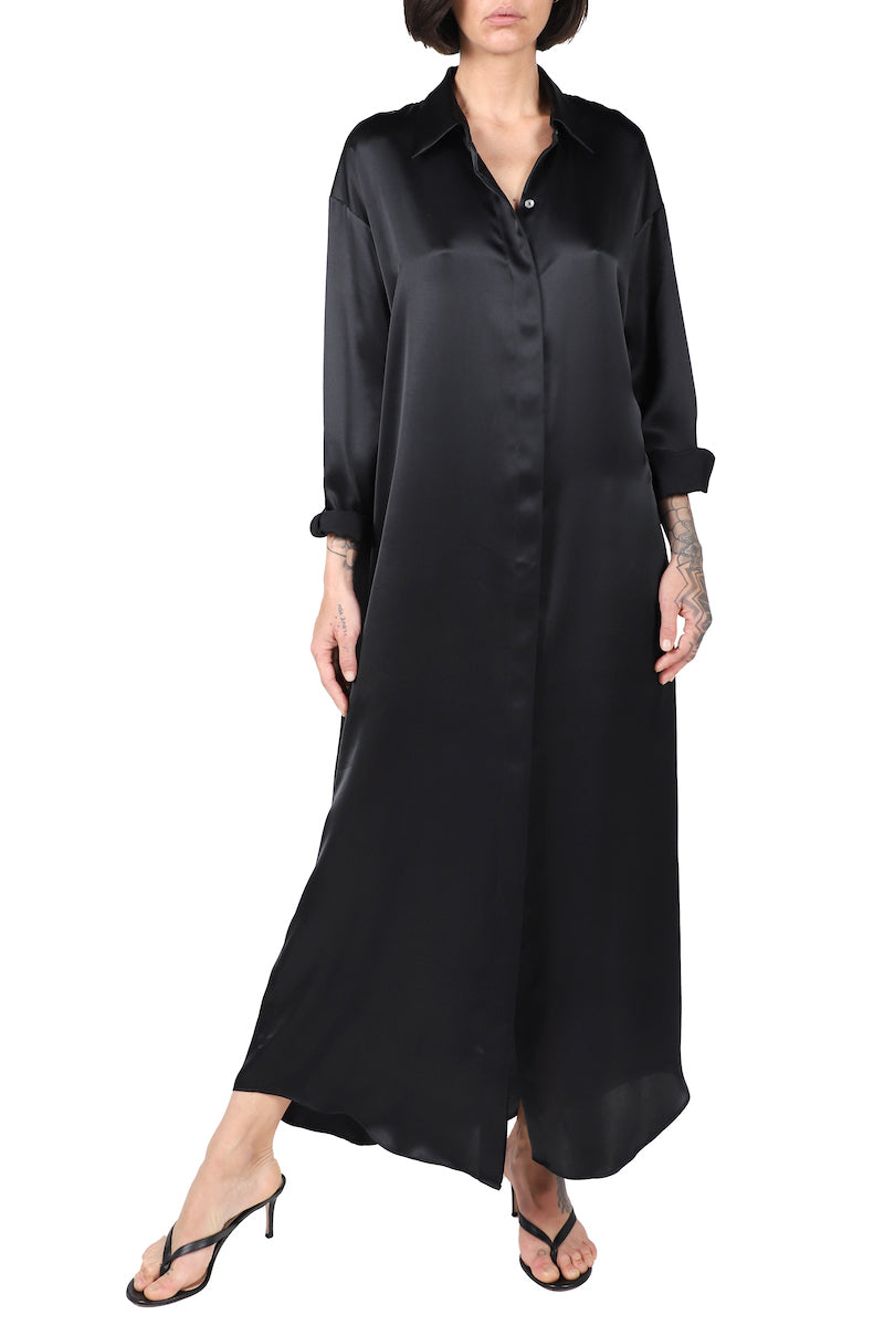 Button Down Silk Satin Dress Marie France Van Damme Button Down Silk Satin Dress Marie France Van Damme