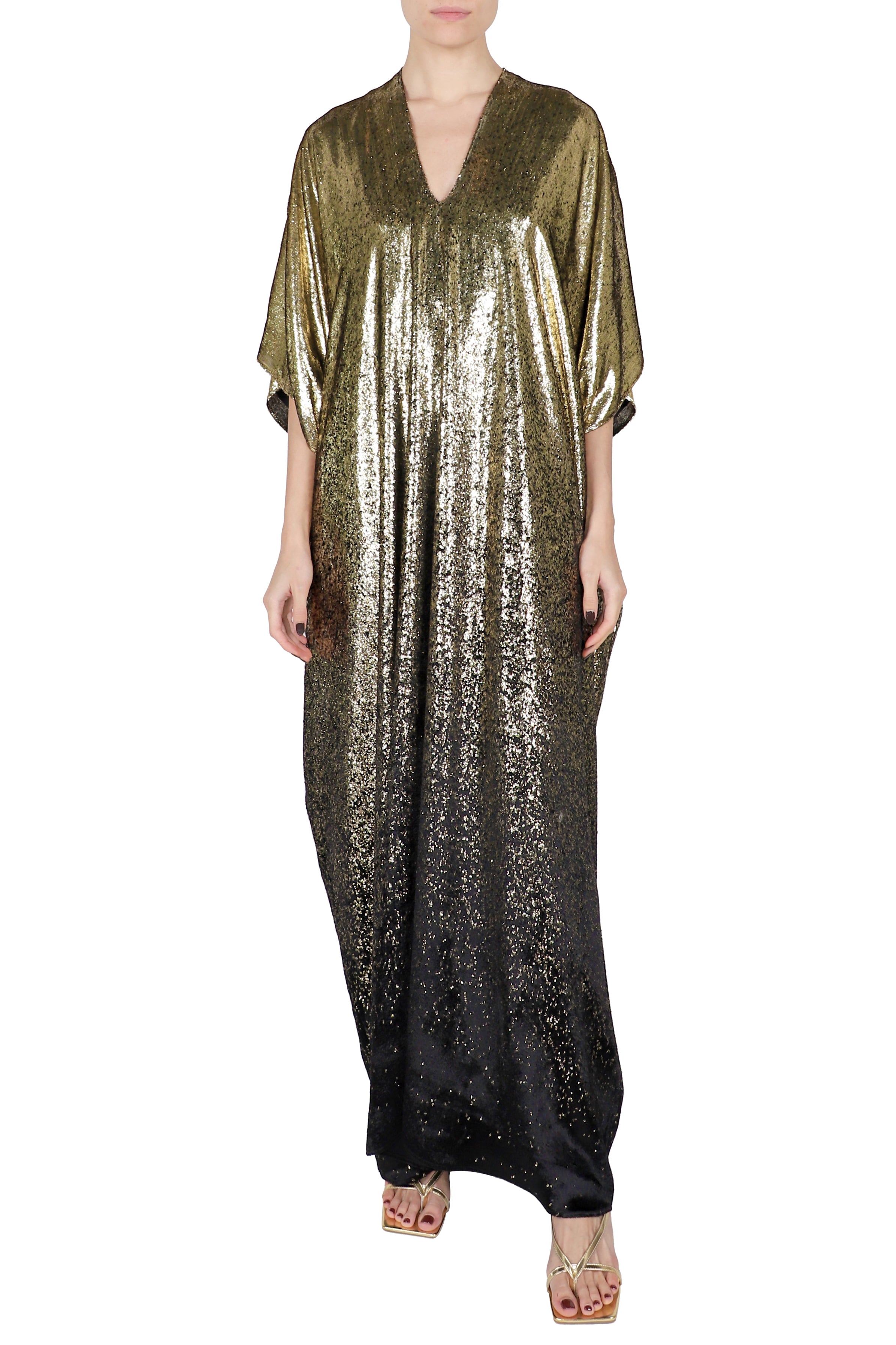 metallic kaftan dress Metallic Embellished Kaftan