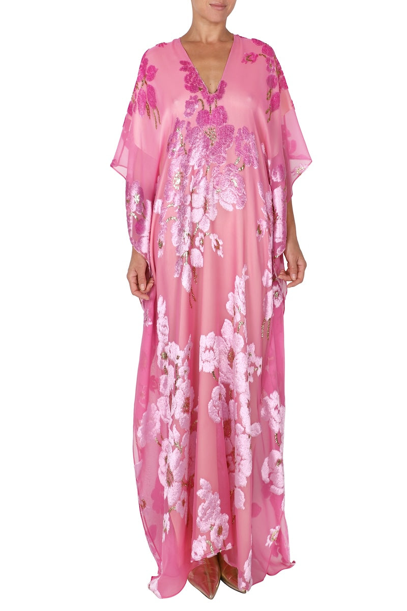 Rose Velour Devore Boubou Caftan – Marie France Van Damme