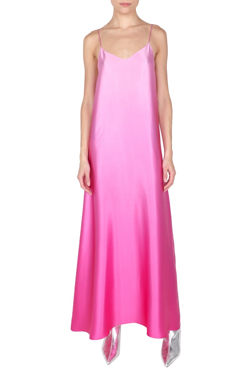 Silk Satin Ombre Cami Dress 1 / Fuchsia Ombre Silk Satin Ombre Cami Dress 1 / Fuchsia Ombre