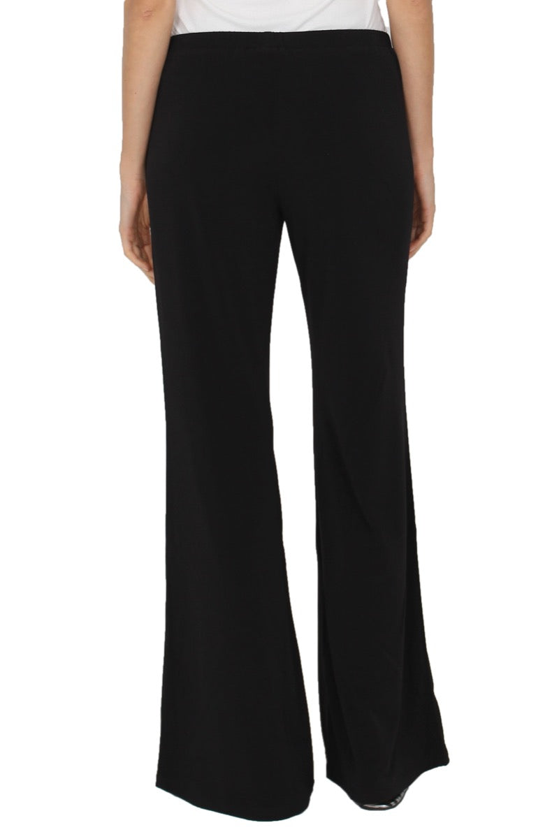 Women crepe jersey best sale flare wide cropped pants