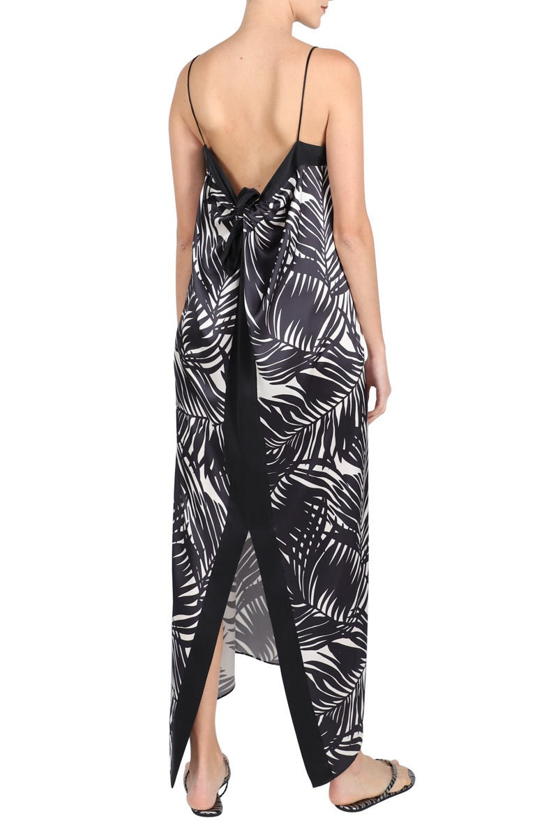 Printed Back Tie Dress