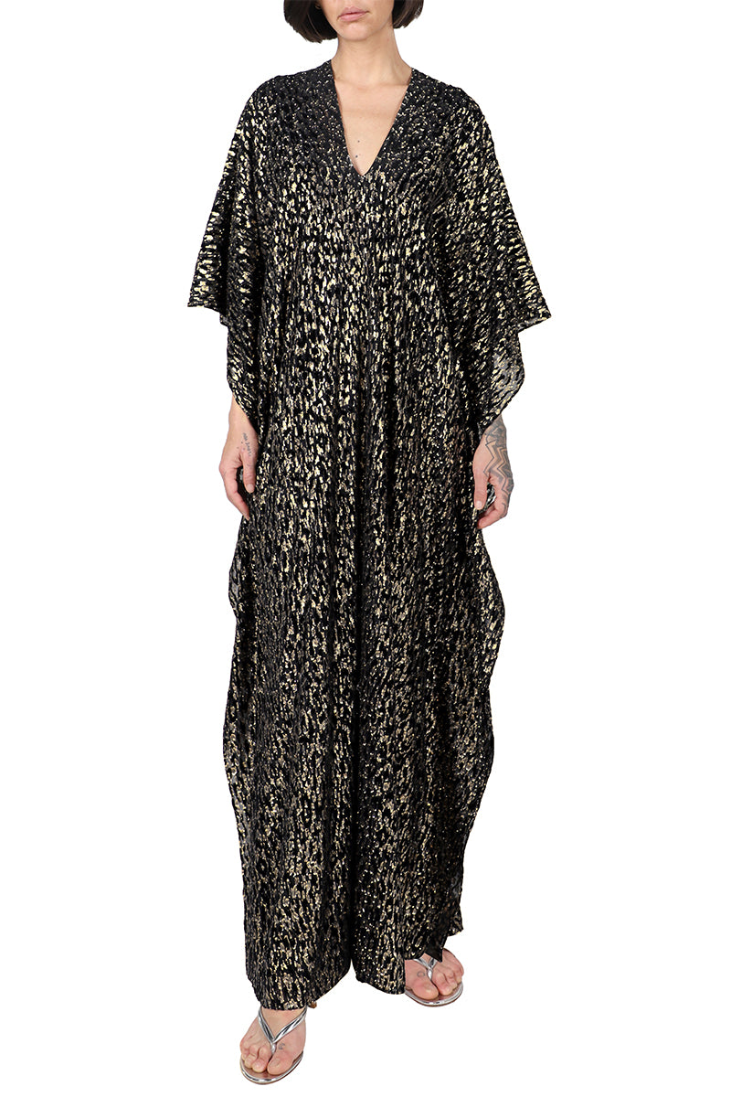 Metallic Velour Devore Boubou Caftan – Marie France Van Damme