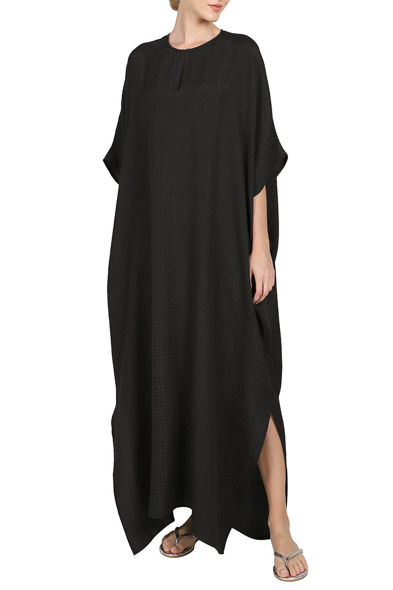 Silk Croco Jacquard Oversized Boubou Caftan