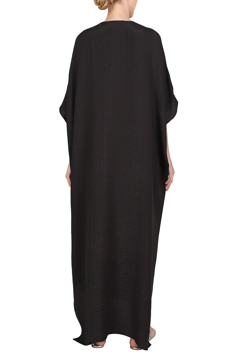 Silk Croco Jacquard Oversized Boubou Caftan