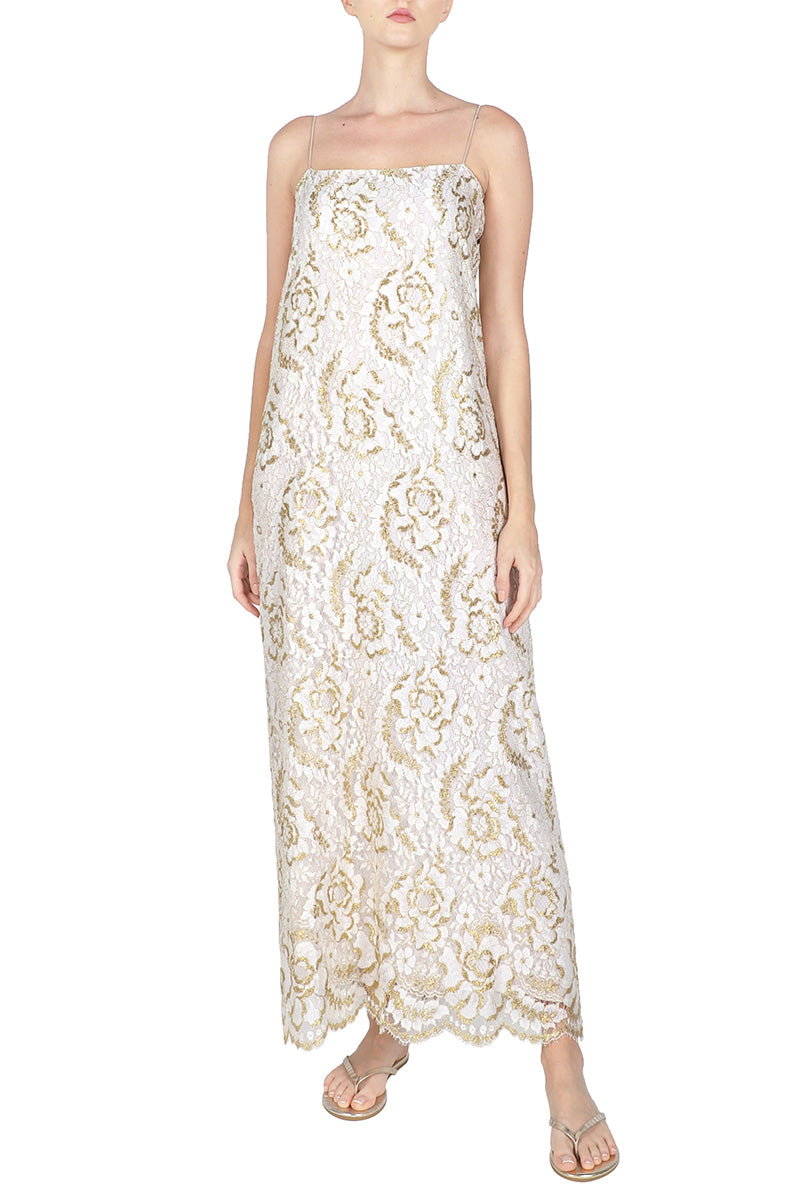 Metallic Lace Cami Dress