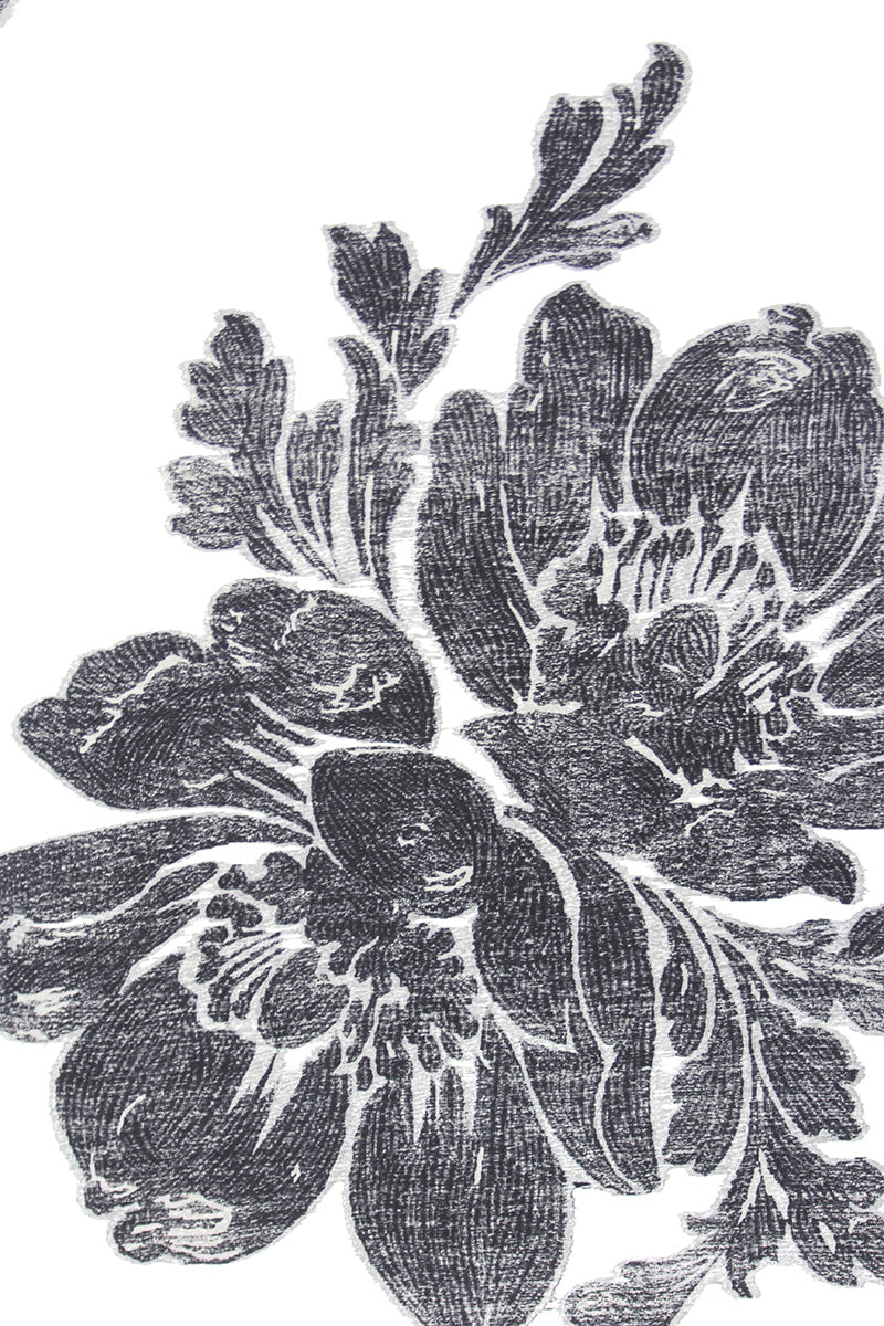 Rose Embroidered Silk Printed Boubou Caftan