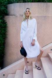 Mao Collar Cotton Dress