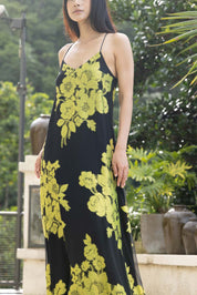 Metallic Flower Racer Back Dress