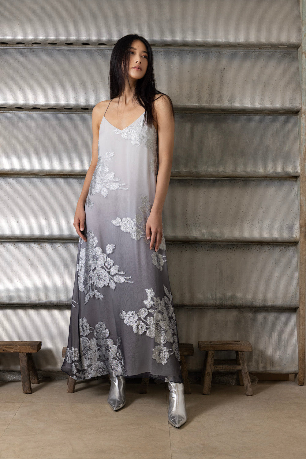 Ombre Roses Racer Back Dress