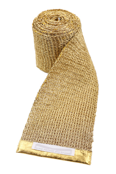 Gold Metallic Mesh Belt – Marie France Van Damme display picture 1