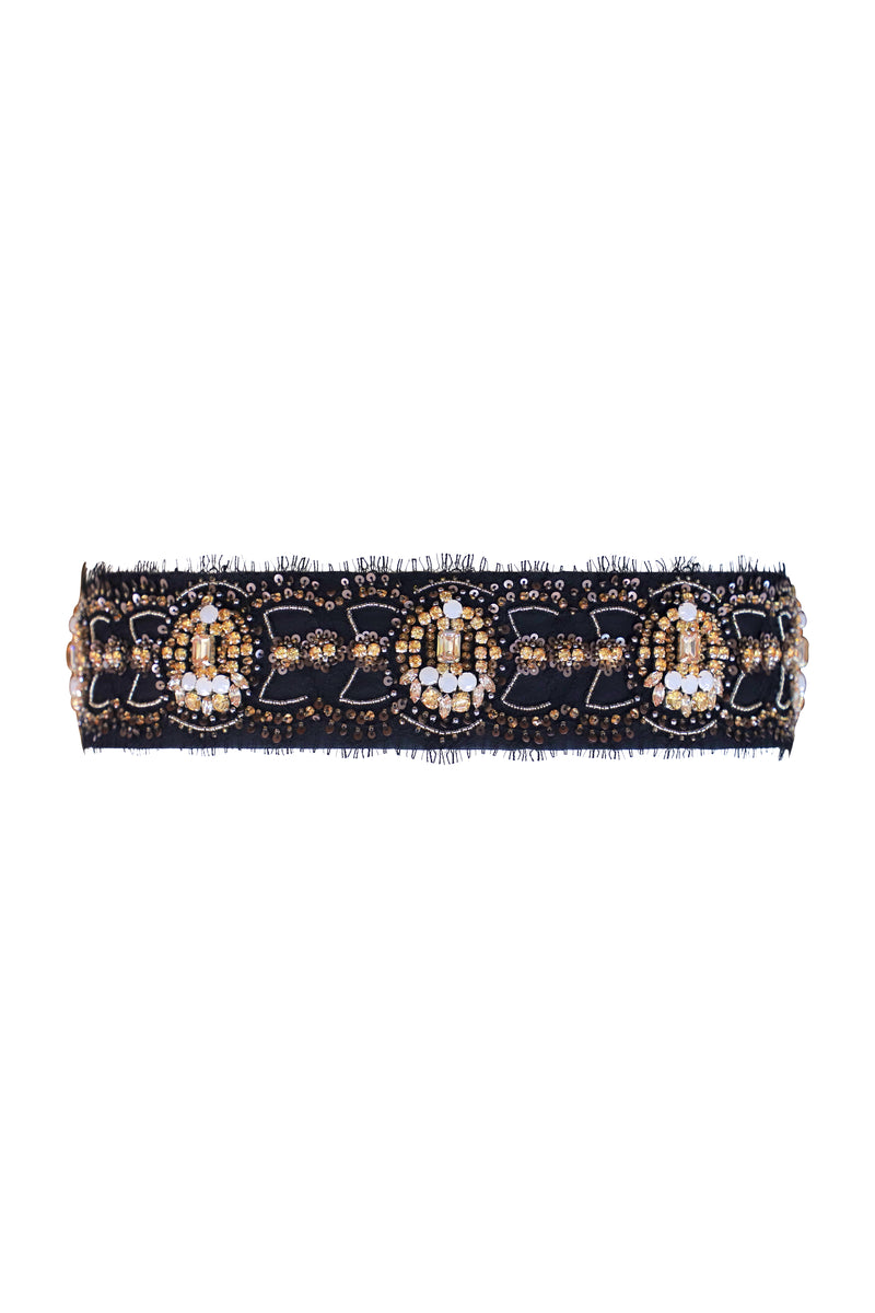 Embellished Satin Belt