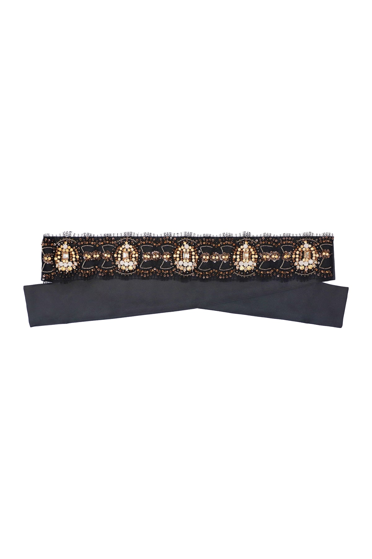 Embellished Satin Belt