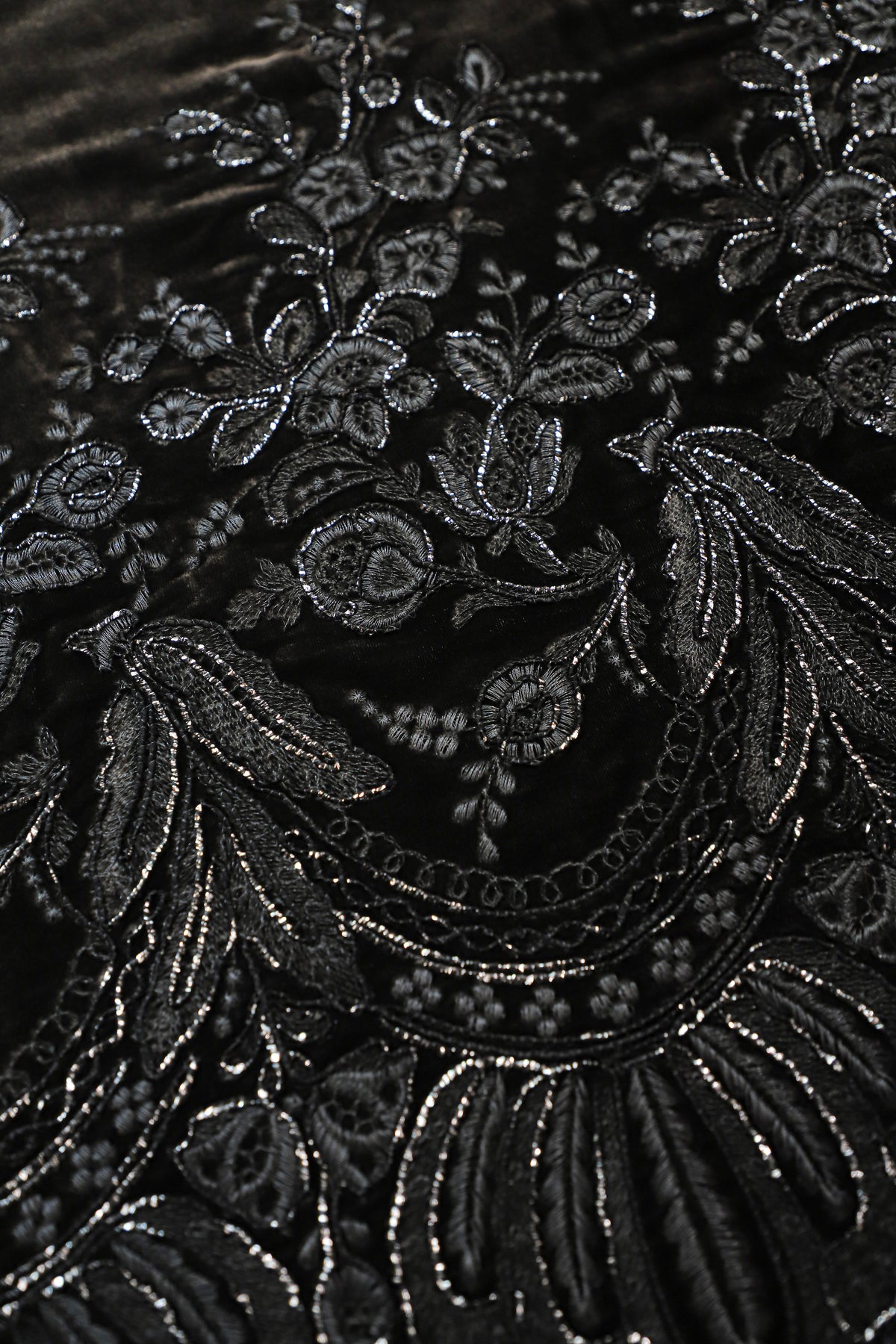 Embroidered Velour Cami Dress