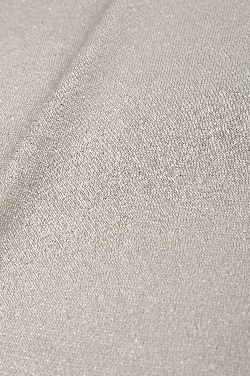 Metallic Fine Knit V Neck Sweater