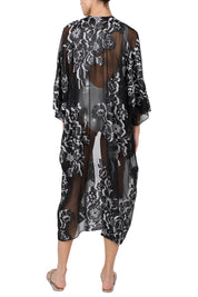 Metallic Silk Flower Babani Cover Up