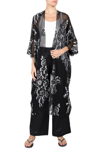 Metallic Silk Flower Babani Cover Up