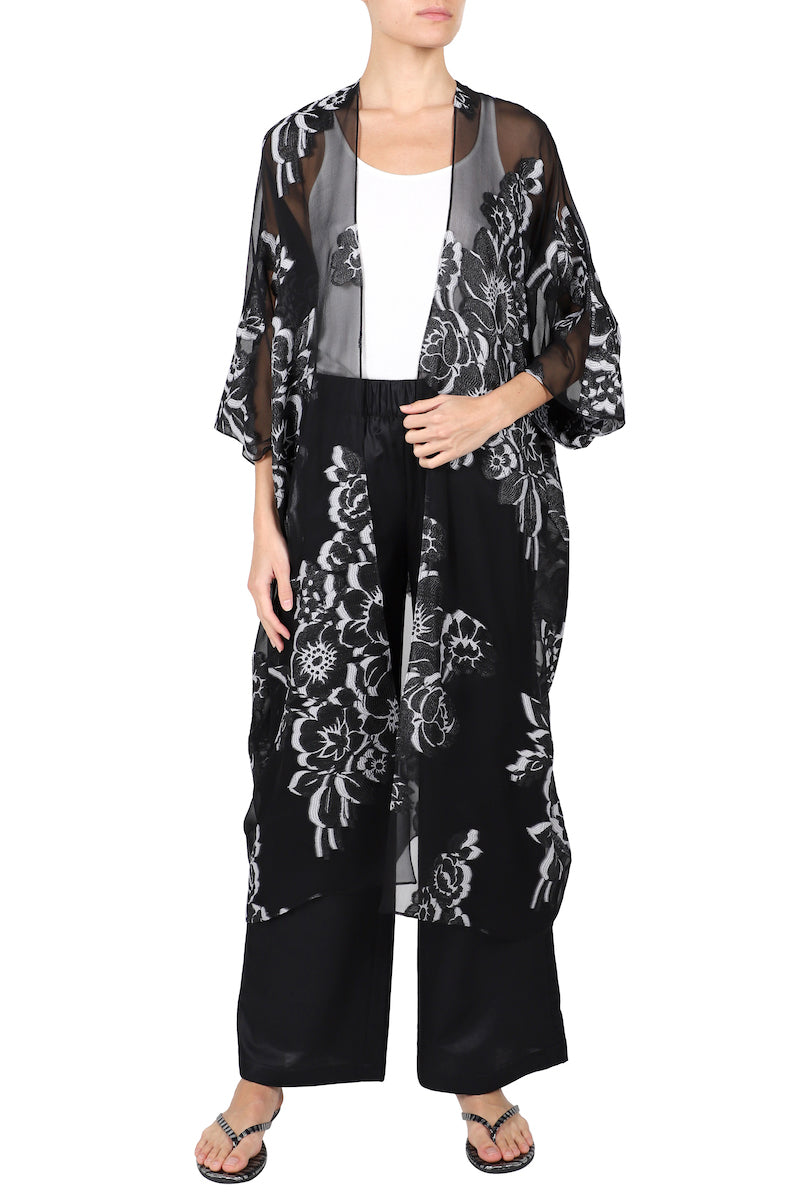 Metallic Silk Flower Babani Cover Up