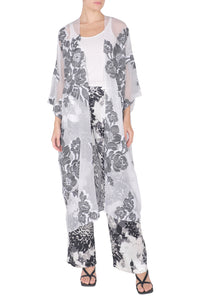 Metallic Silk Flower Babani Cover Up