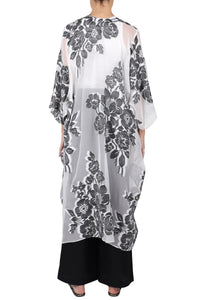 Metallic Silk Flower Babani Cover Up
