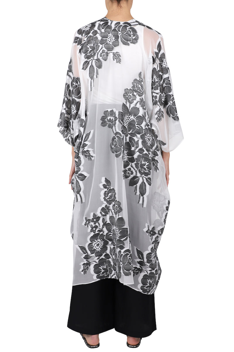Metallic Silk Flower Babani Cover Up