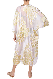 Metallic Silk Flower Babani Cover Up