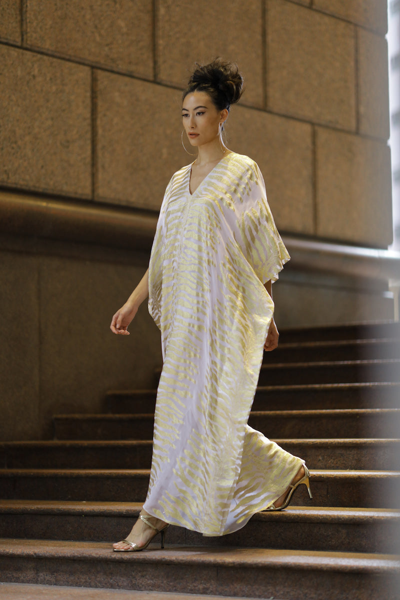 Tiger Lurex Lined Boubou Caftan