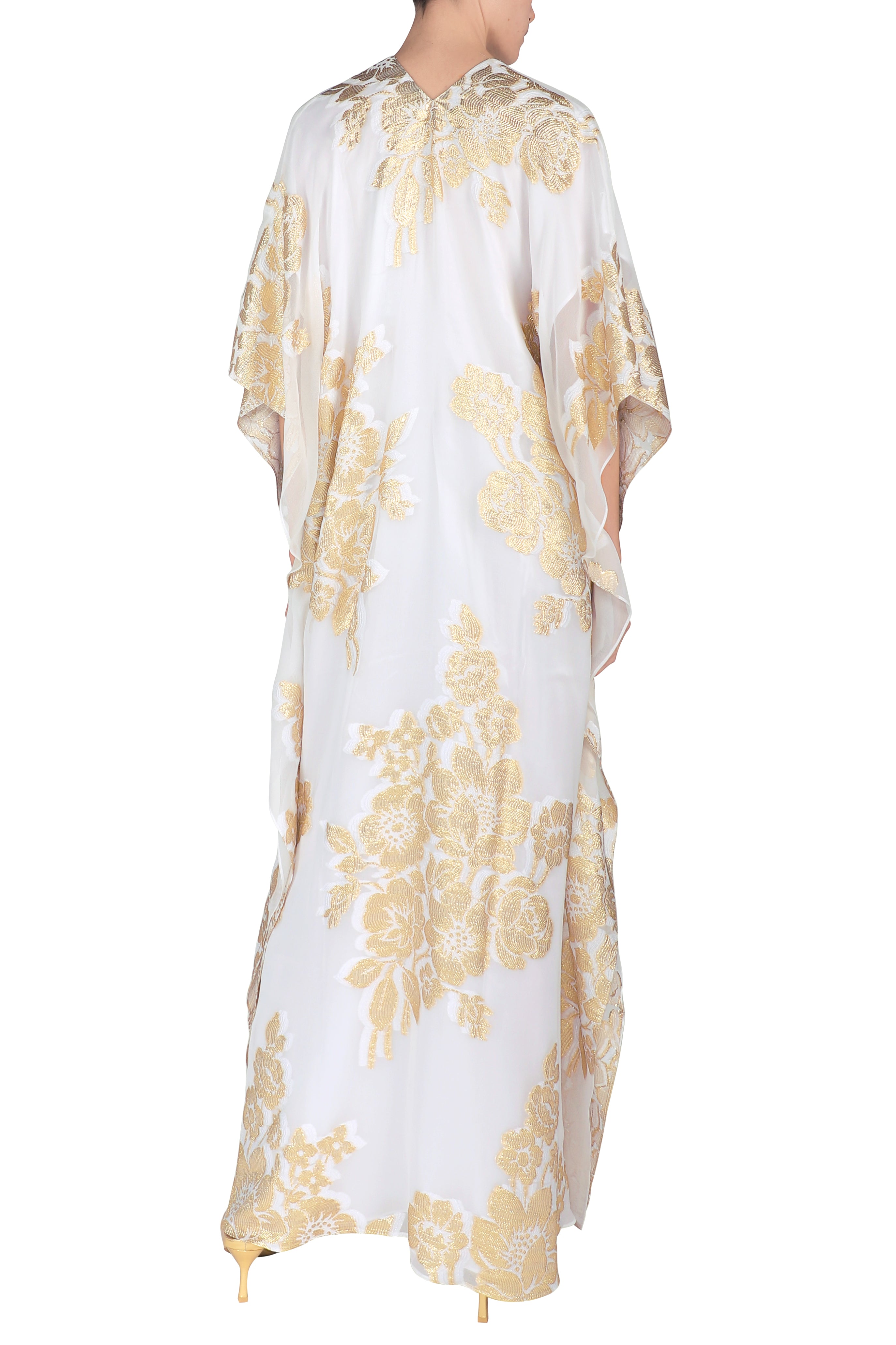 Metallic Rose Bouquet Boubou Caftan