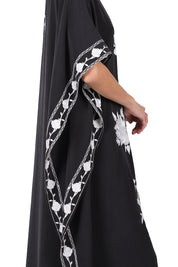 Silk Floral Embroidery Boubou Caftan