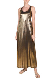 Crinkle Metallic Tank Dress