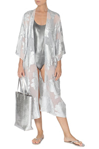 Metallic Flower Babani Cover Up