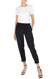 Silk Crepe de Chine Track Pants