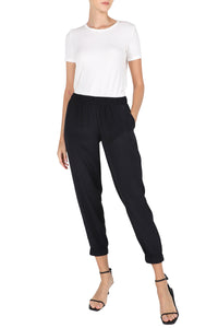 Silk Crepe de Chine Track Pants