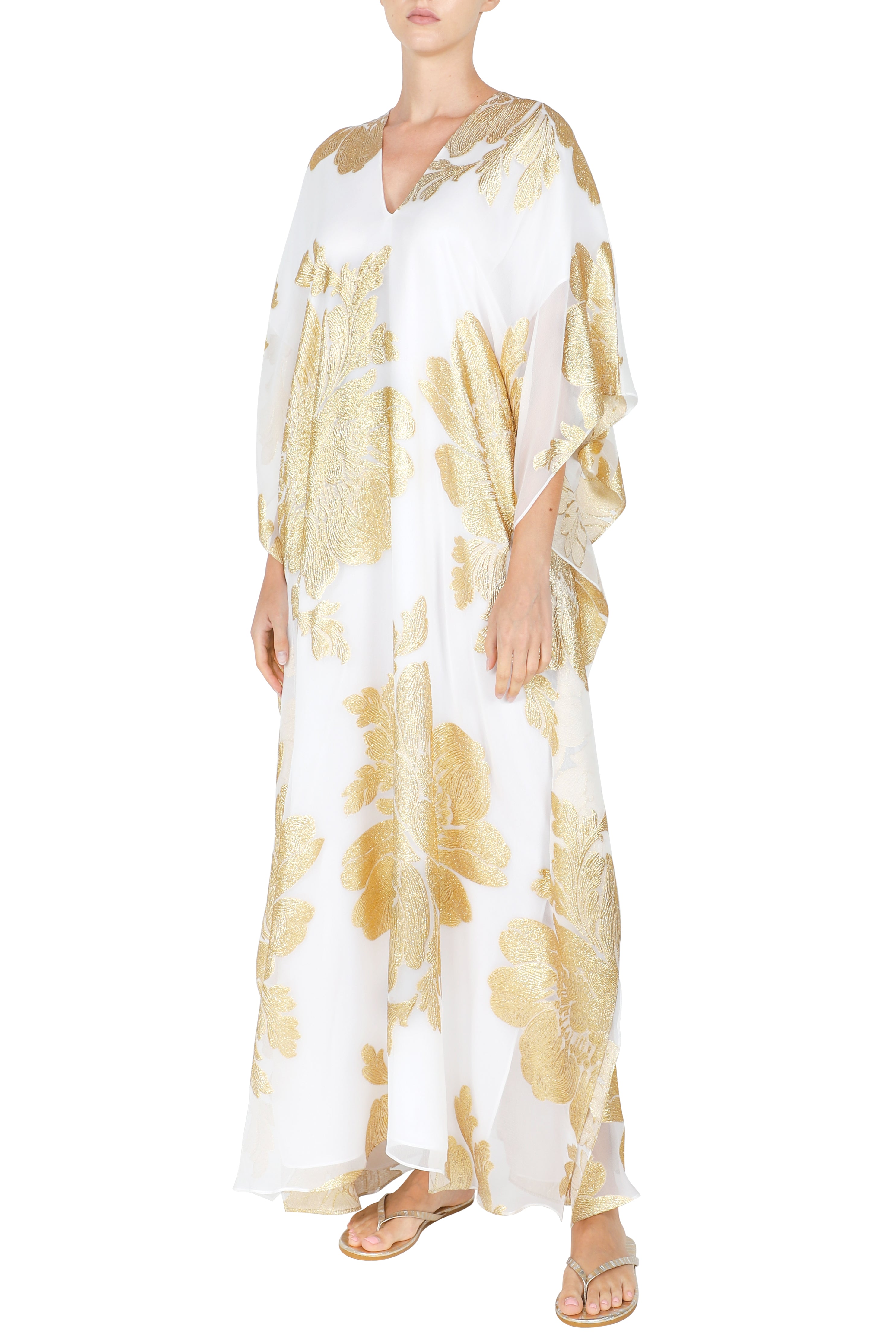 Metallic Big Flower Boubou Caftan