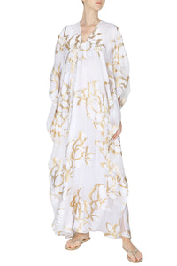 Metallic 3D Rose Flower Boubou Caftan