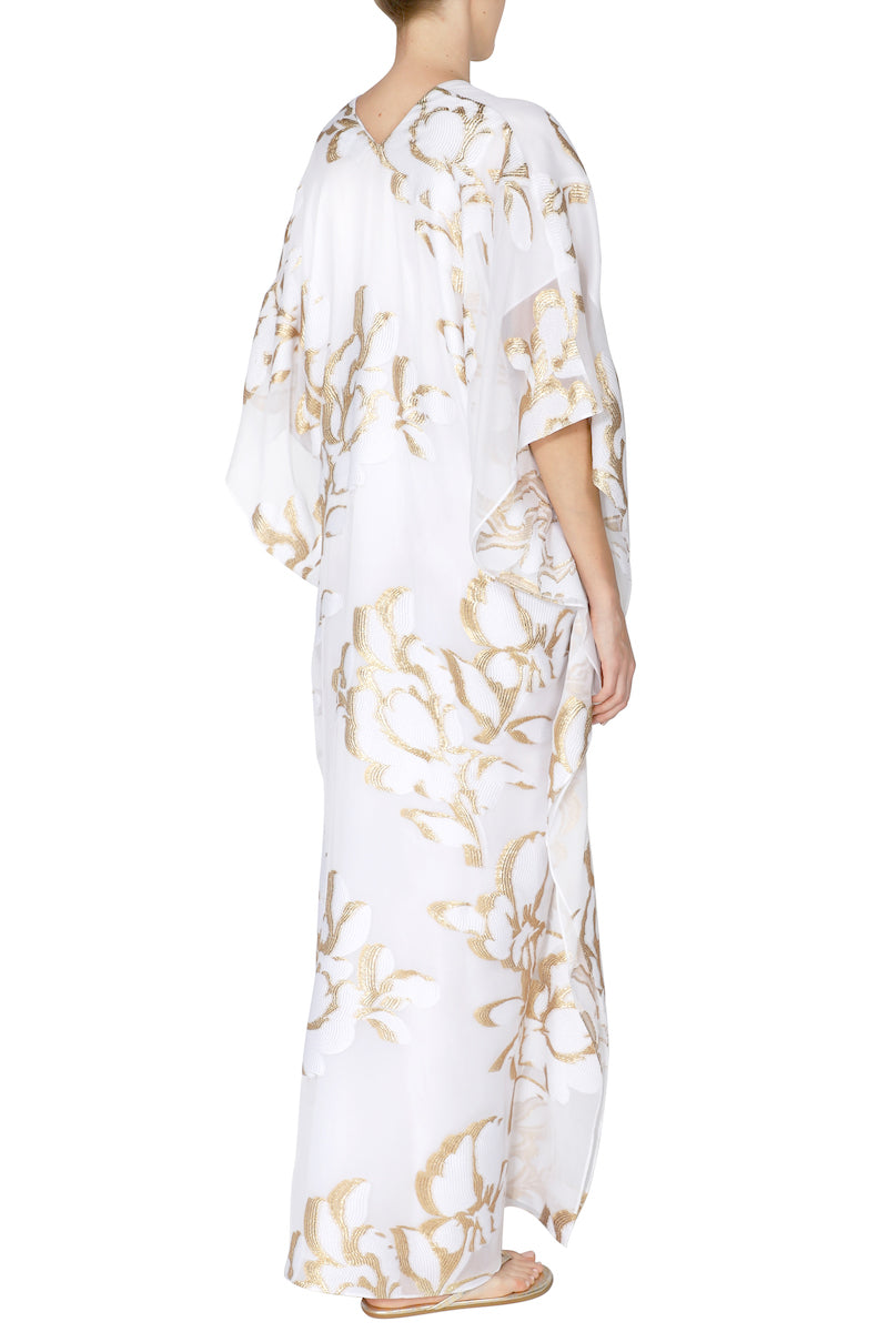 Metallic 3D Rose Flower Boubou Caftan