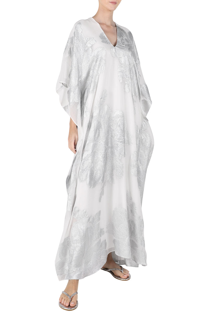 Big Flower Lurex Lined Boubou Caftan