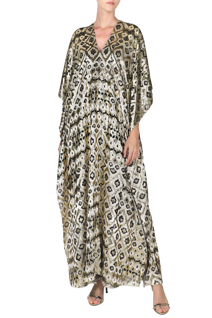 Metallic Losange Silk Boubou Caftan