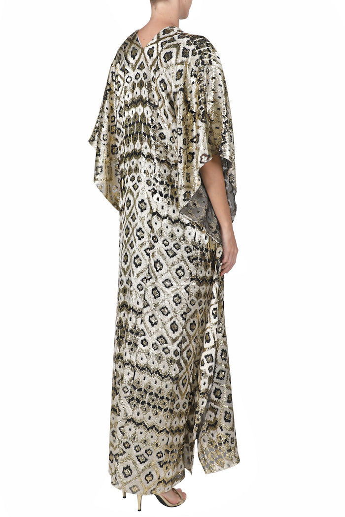 Metallic Losange Silk Boubou Caftan