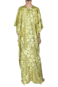 Flower Velours Devore Chartreuse Boubou Caftan
