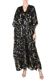 Gold Petal Velour Devore Boubou Caftan