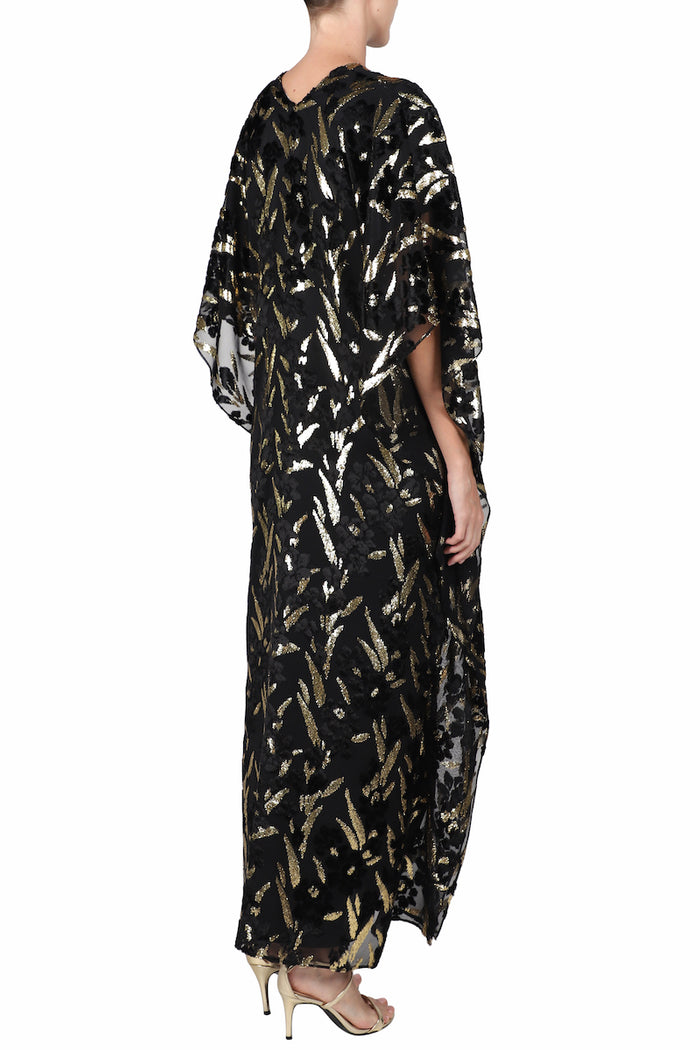 Gold Petal Velour Devore Boubou Caftan