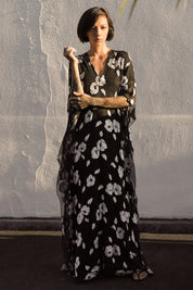 Camelia Devore Velour Boubou Caftan