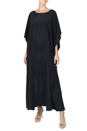 Rose Embroidered Crewneck Boubou Caftan
