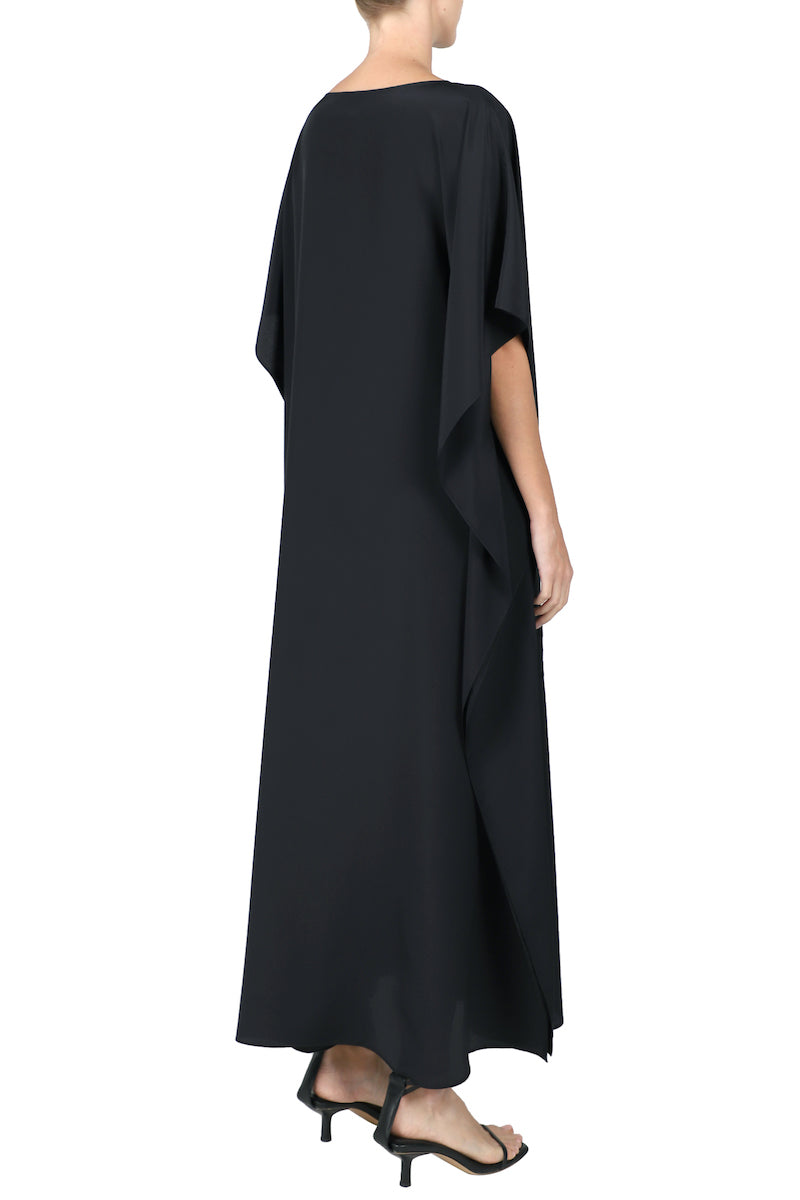 Rose Embroidered Crewneck Boubou Caftan