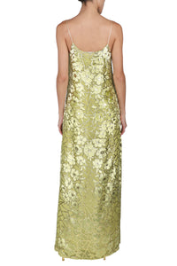Chartreuse Gold Flower Cami Dress