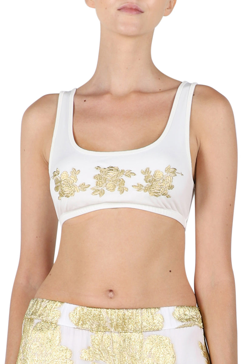 Rose Embroidered Bra Top